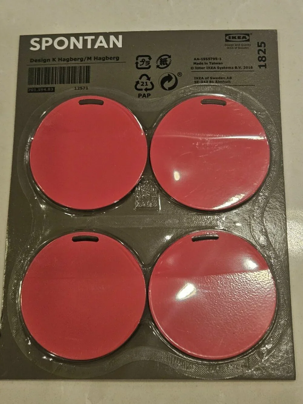 IKEA Spontan Modern Decorative Magnets 3 sets of 4 - Black, Pink, White